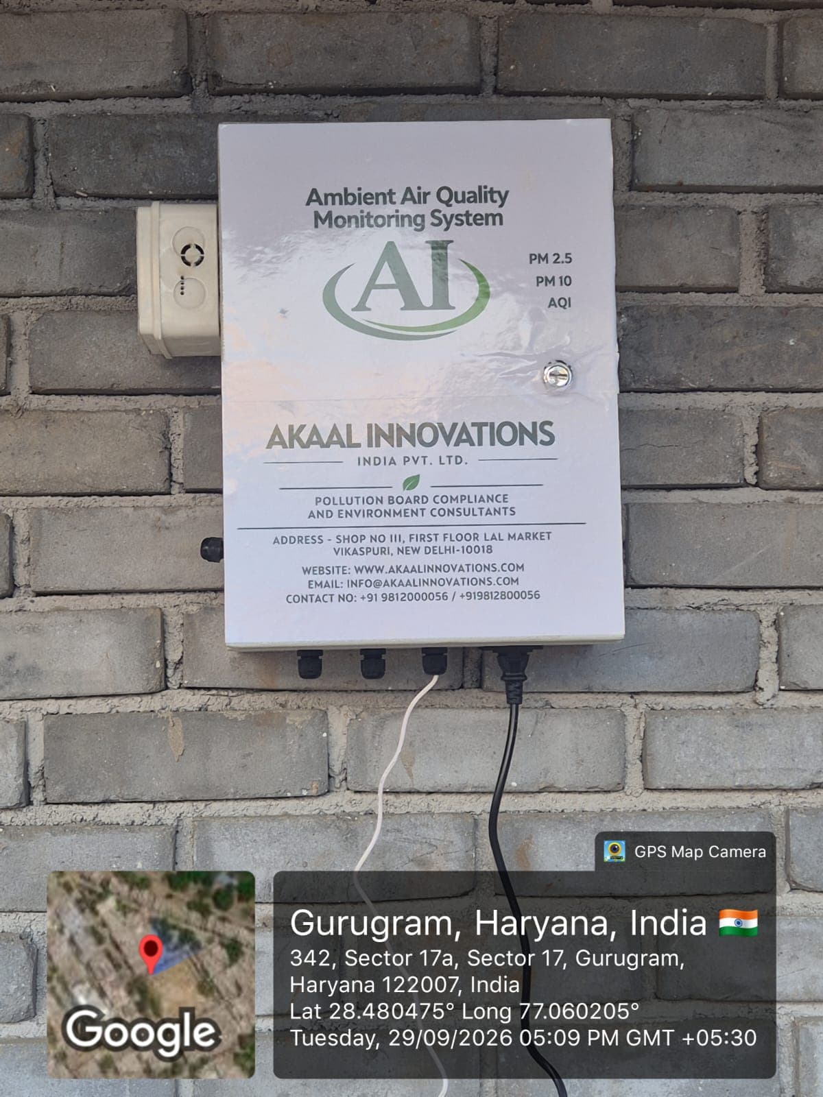 Akaal Innovations ambient air quality monitoring system installed at Sector 17a Gurugram